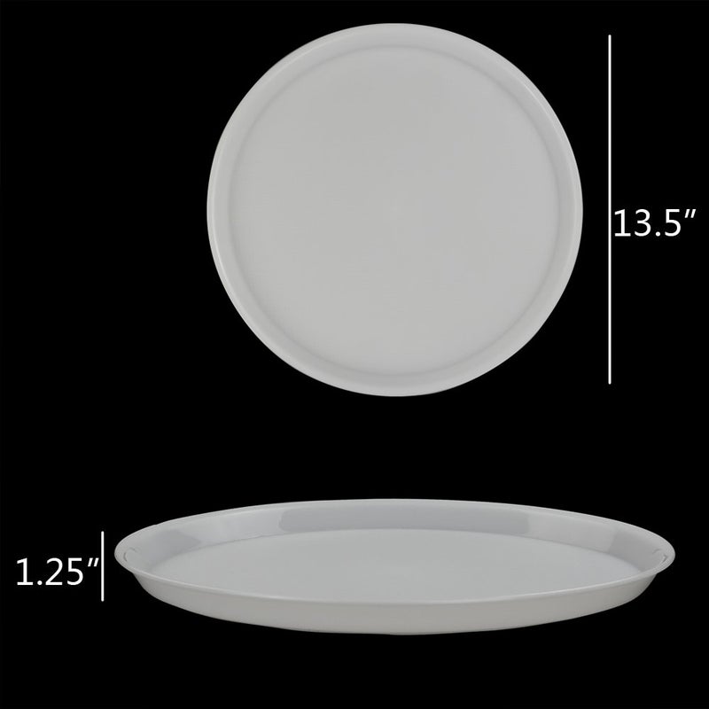 Saedy White Plastic Fast Food Trays, Round Serving Trays(4 Packs) - Image 2